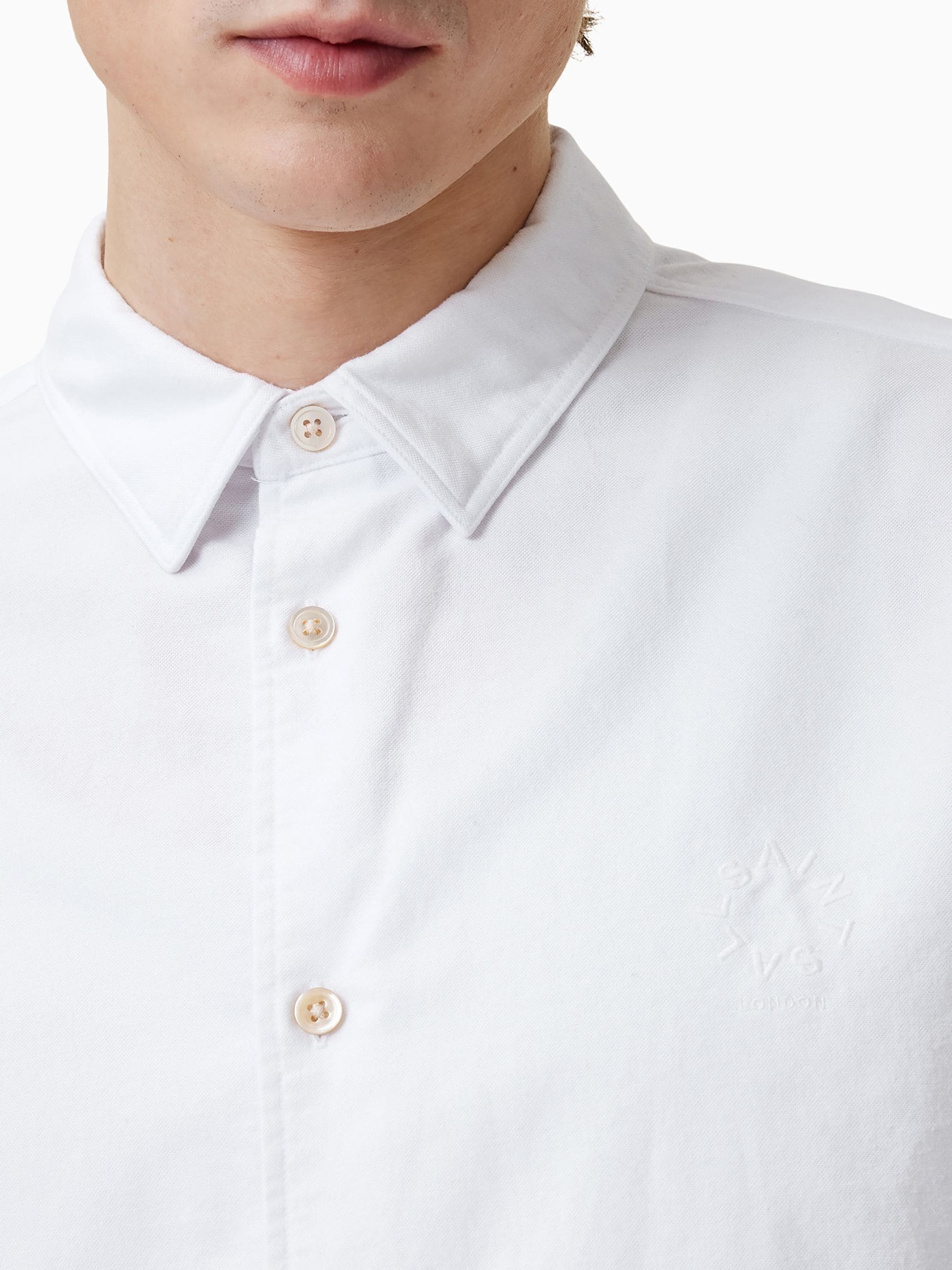 Wit - AllSaints Haven Long Sleeve Shirt