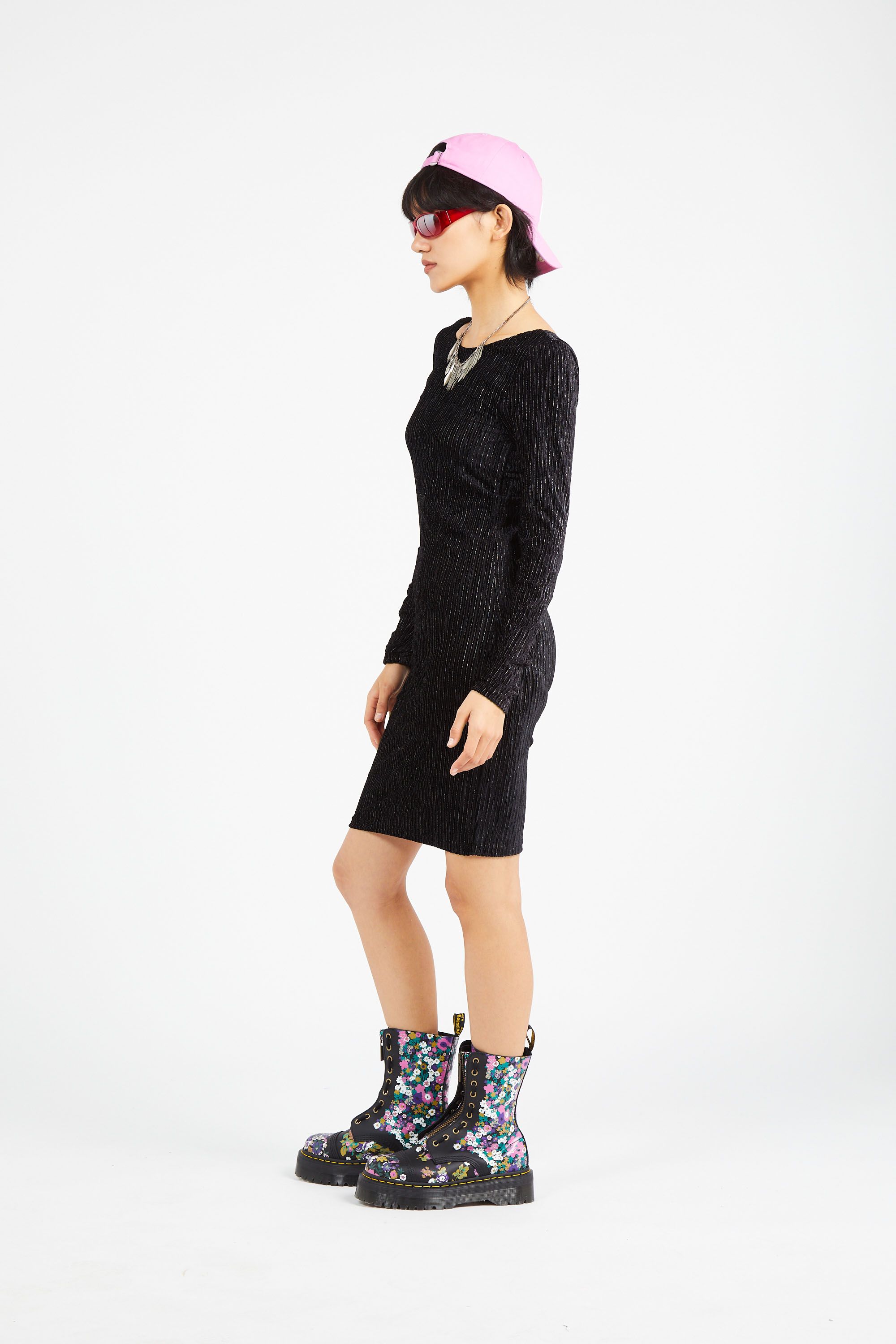 NOISY MAY robe  NMFRYD L/S BOAT NECK SHORT DRESS Noir