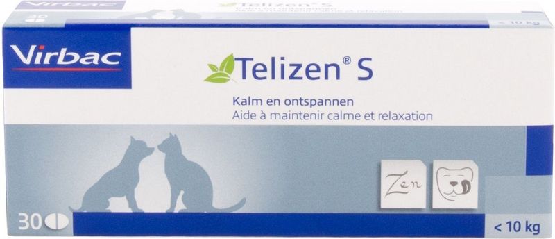 Virbac Telizen - 100 mg - 30 Tabletten - Rustgevend Supplement Voor Honden En Katten