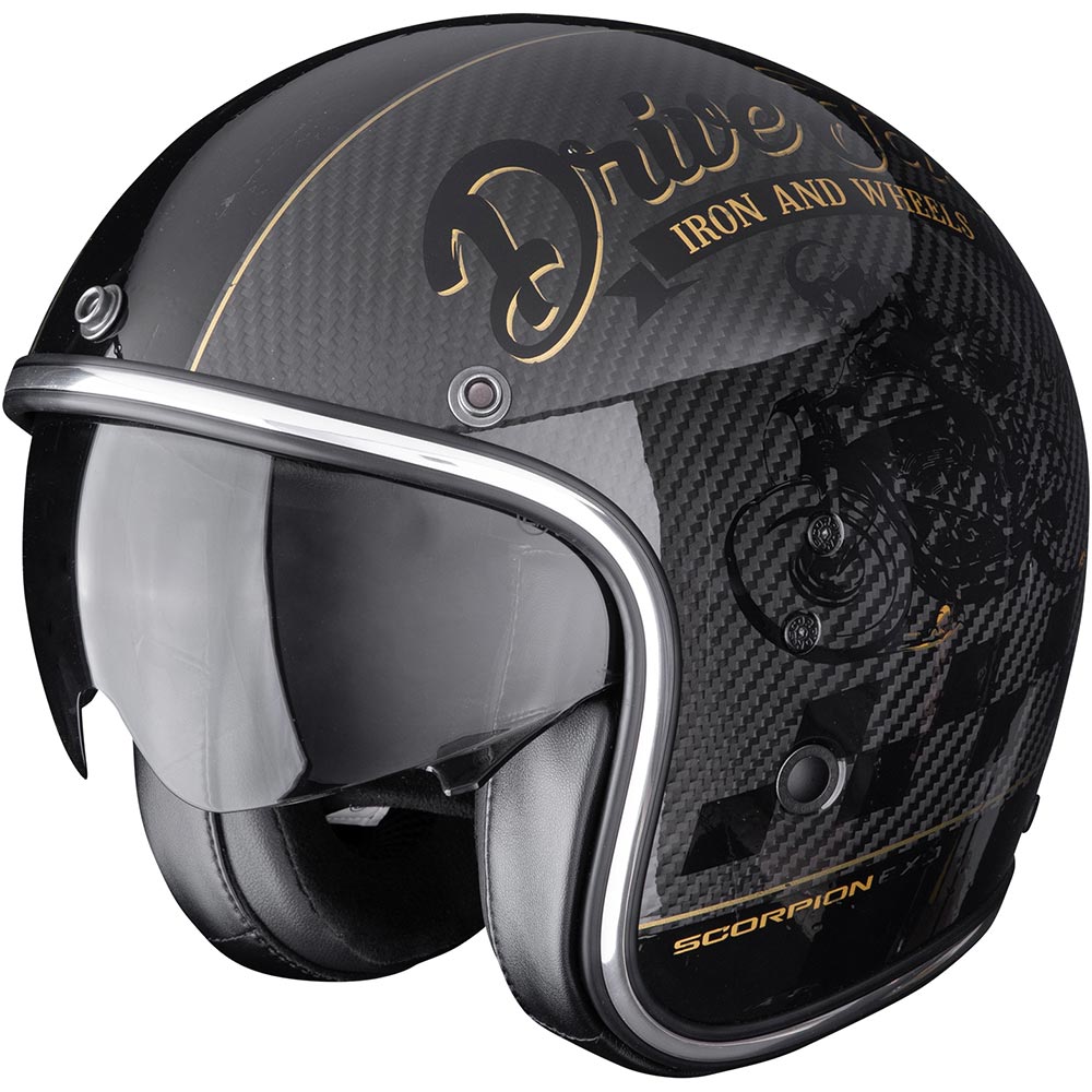 Scorpion - Casque Belfast Evo Carbon Zippy Noir / Or