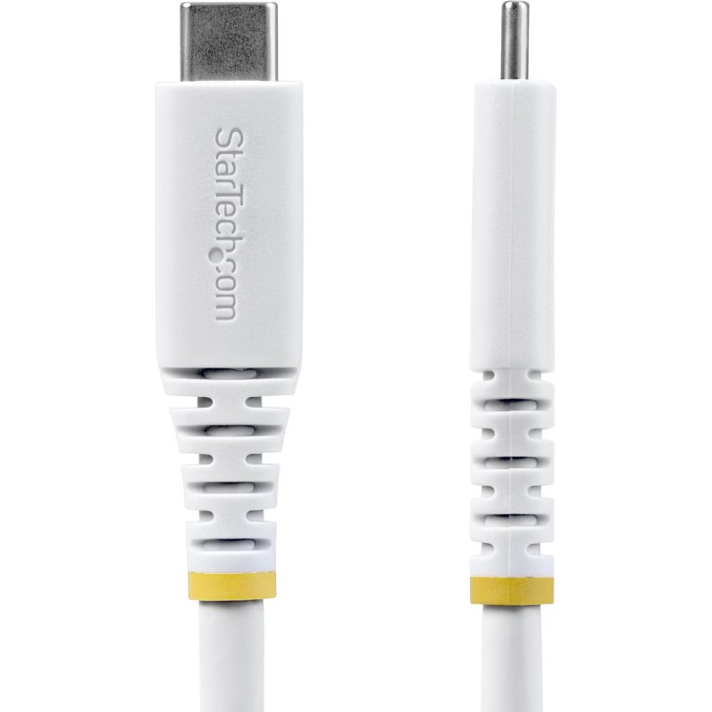 StarTech.com Câble USB 4 de 2 m, 20 Gbps, Câble USB-C Certifié USB-IF, PD EPR 240 W, DP 1.4 4K 120 Hz, Gaine TPE, Cordon USB-C Blanc