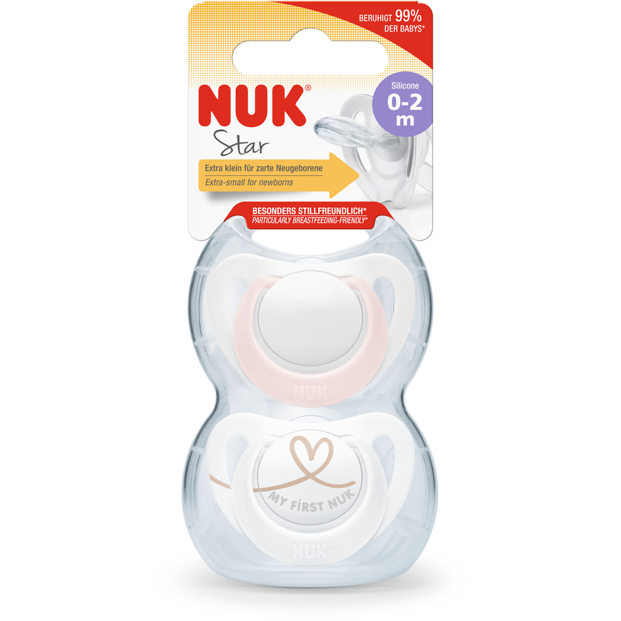 NUK Schnuller Star, Gr. 0 in rosaweiß