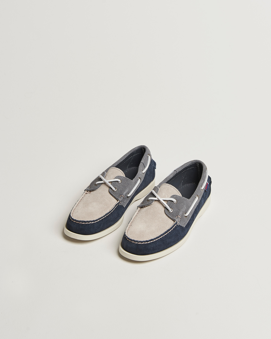 Sebago Docksides Portland Jib Boat Shoe Navy/Grey
