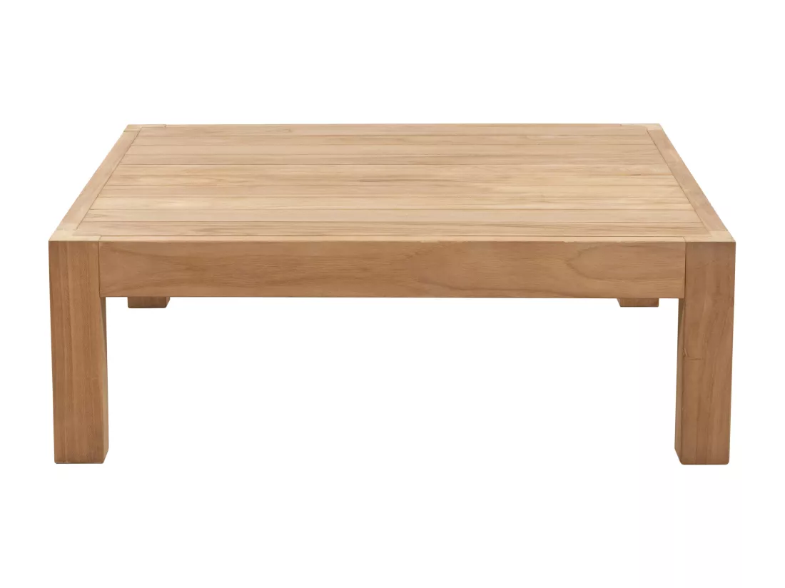 Table basse de jardin carrée en teck L.94 cm - Naturel clair - SUMINI de MYLIA