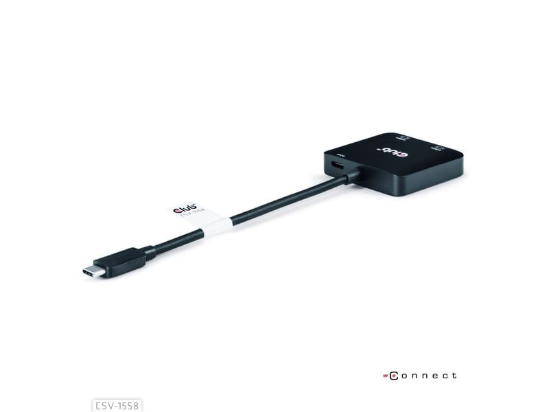 Club 3D USB-Hub CSV-1558 USB Typ-C zu Dual HDMI 4K60 Hz   Strom bis zu 100 Watt