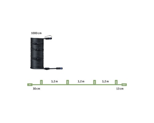 Paulmann Plug & Shine kabel IP68 1in-5out zwart 10 m