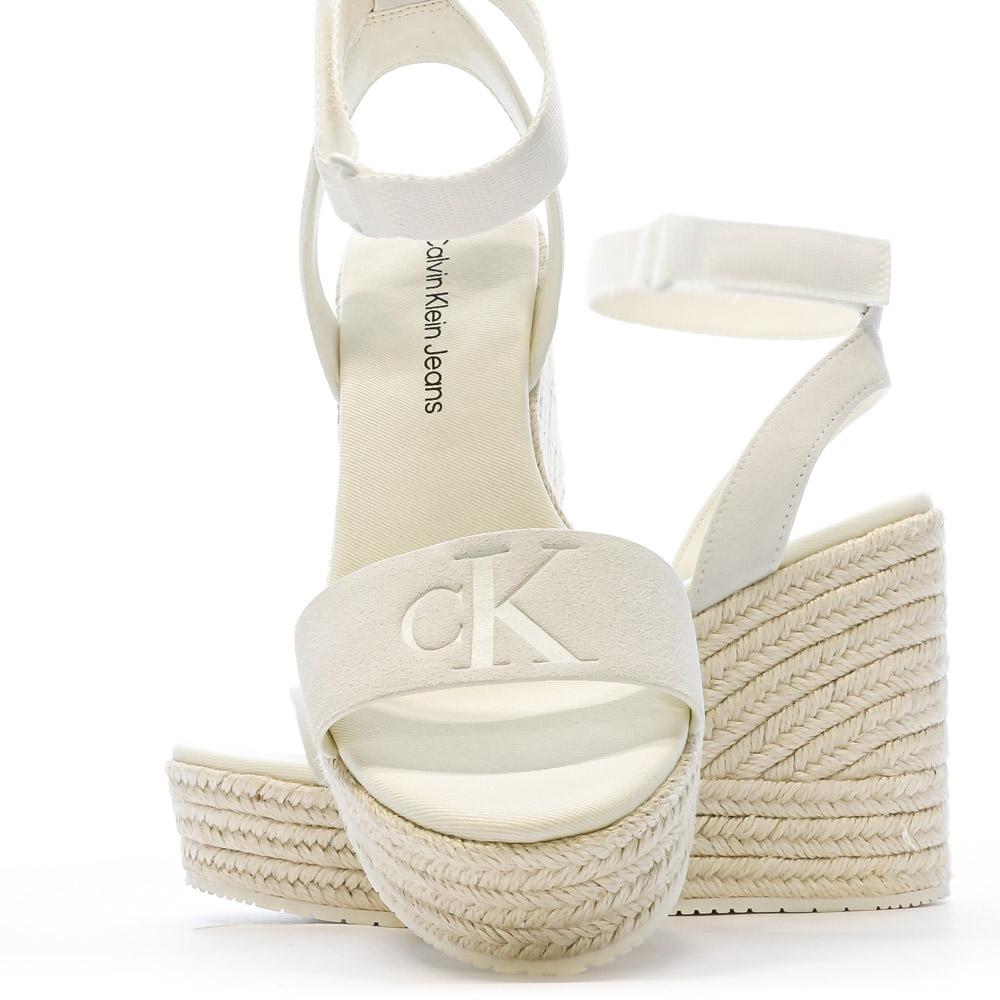 Calvin Klein Jeans Sandales Compensées Blanc Femme Calvin Klein Jeans Wedge Sandal