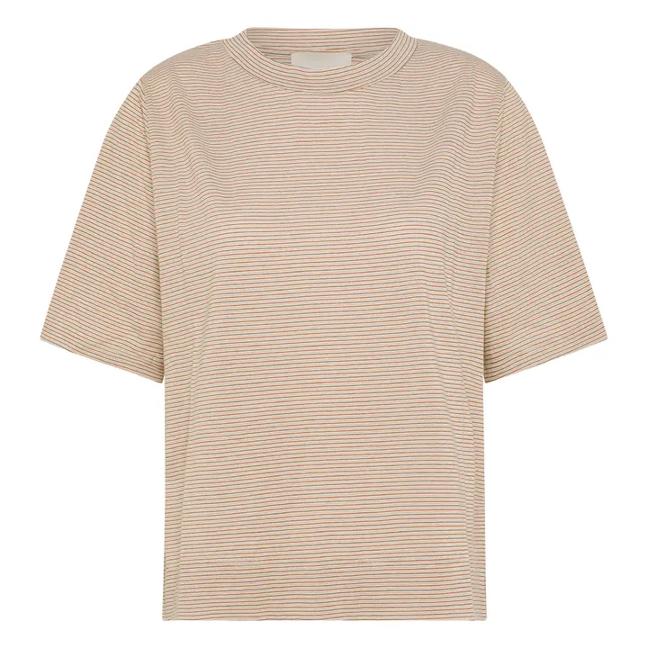 Momoni T-shirt Iora Rayures Métallisé | Rouille