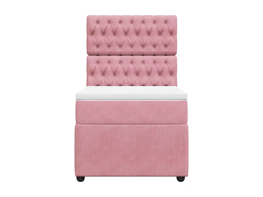 Sommier à lattes de lit avec matelas Rose 90x190 cm Velours