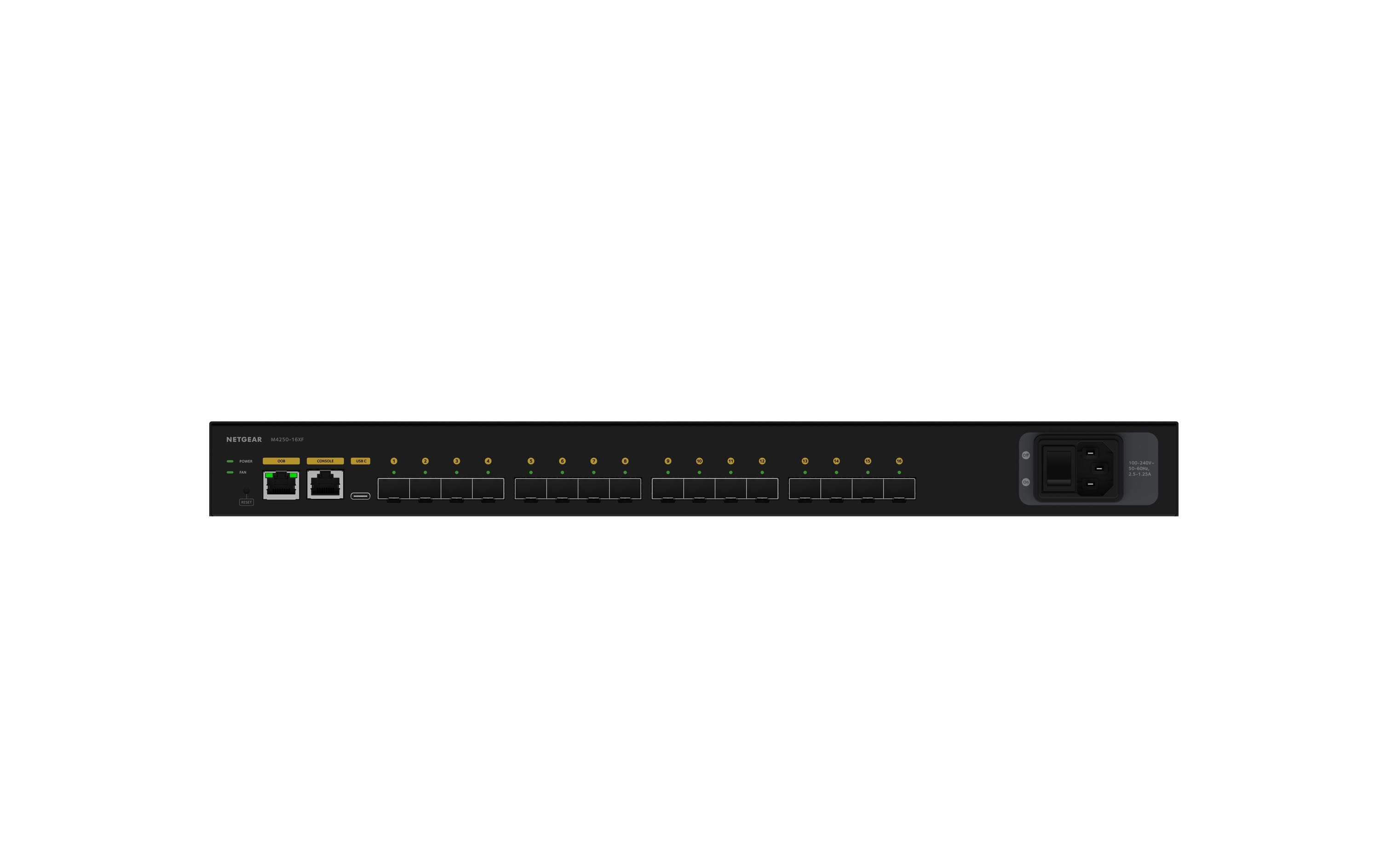 SFP+ Switch AV Line M4250-16XF 16 Port<br>NETGEAR AV Line M4250-16XF 16x1G/10G Fiber SFP+ Managed Switch (XSM4216F)