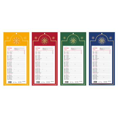 Calendrier Mensuel Long Lecas - 1 mois par page  16x33 cm - disponible dans 4 décors - Hamelin