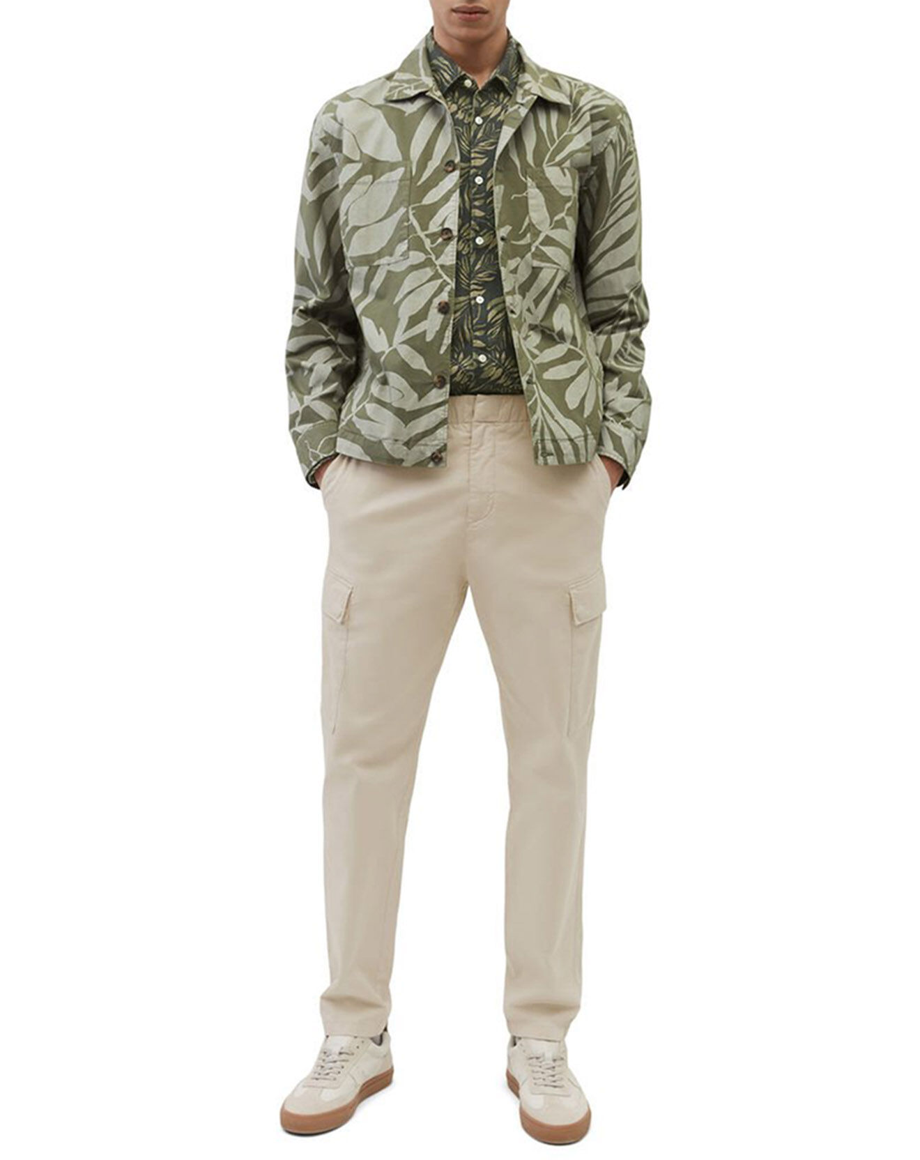 Marc O'Polo Veste Trucker Coton Bio kaki clair