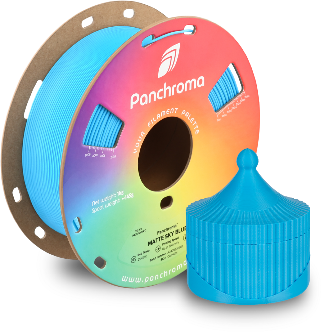 Polymaker  Panchroma™ PLA Matte Sky Blue, 1,75 mm / 1000 g    Matte Eleganz in Sky Blue