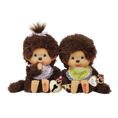 Sekiguchi Monchhichi Jubiläumsset 40 Jahre mit Schlüssel und Herz