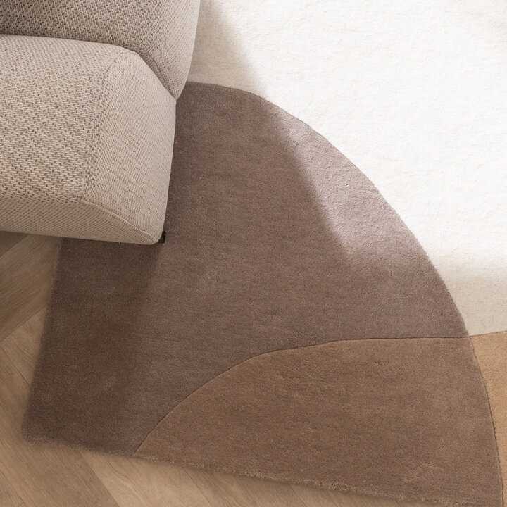 Wollen abstract vloerkleed - Clarice Creme/Beige