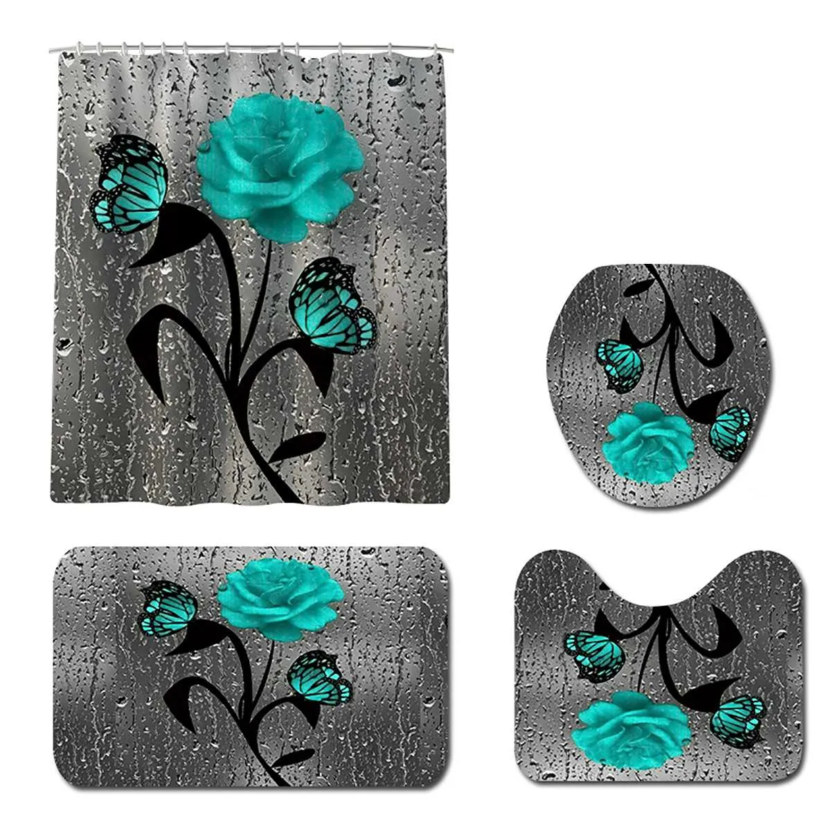Universal Rideau de douche Papillon Vert