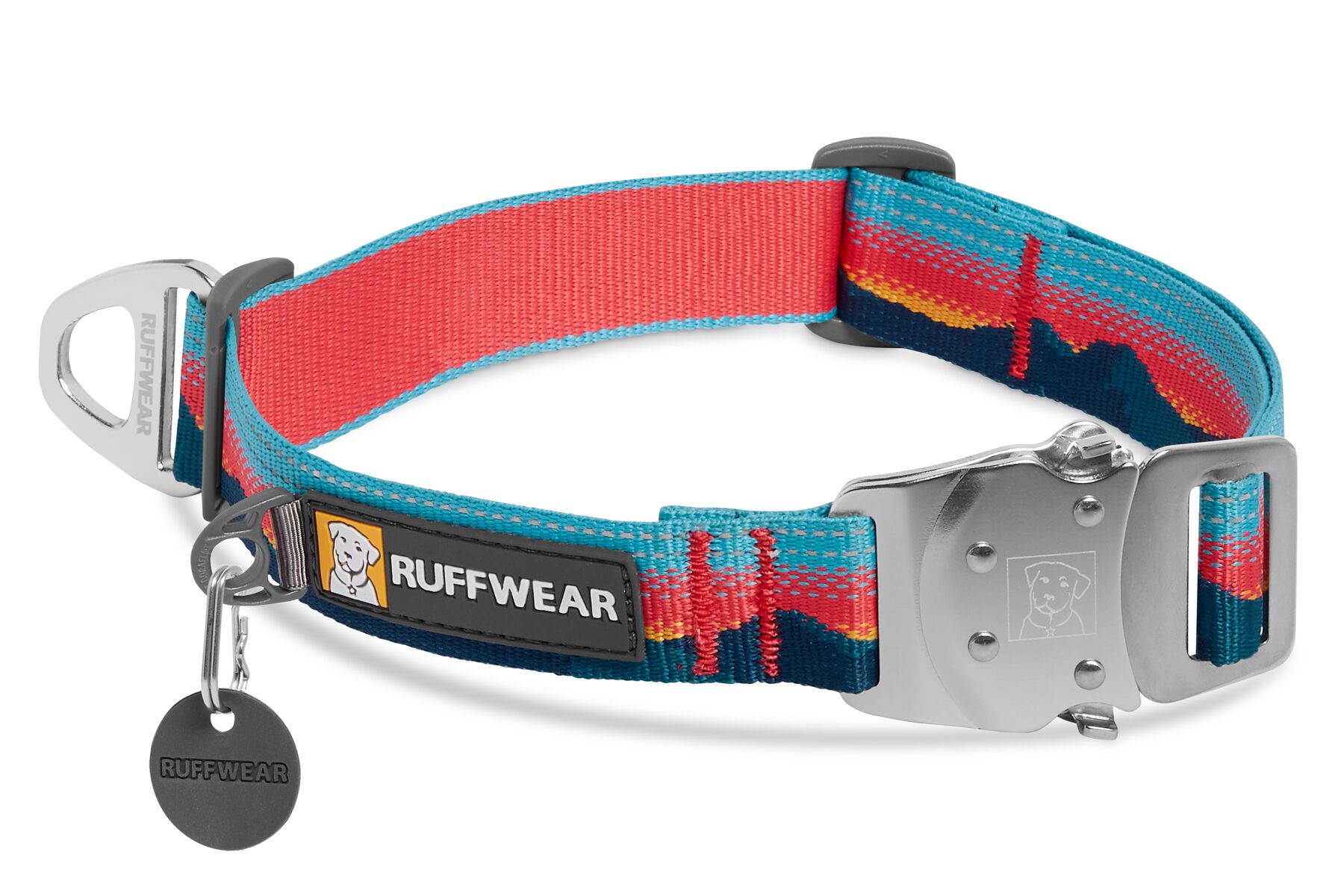 Collier top rope™ avec boucle en métal et sangle solide et comfortable. Couleur: sunset (bleu/rose), taille: s (28-36cm)
