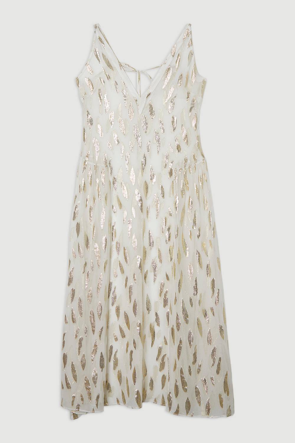 KarenMillen Robe maxi à fines bretelles en fil métallique de plage