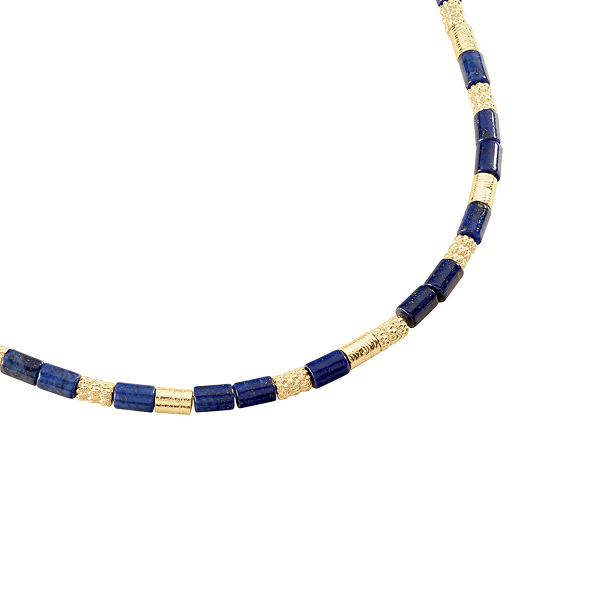 Collier Agatha Petra métal doré lapis lazuli