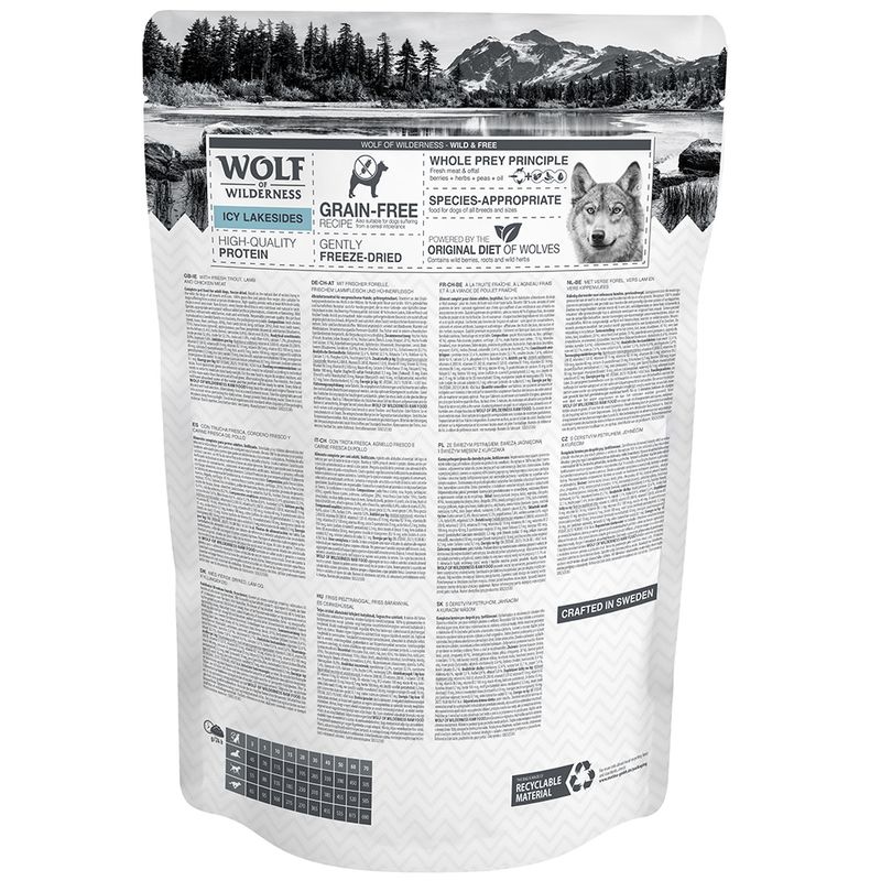 Wolf of Wilderness Icy Lakesides agneau, truite, poulet