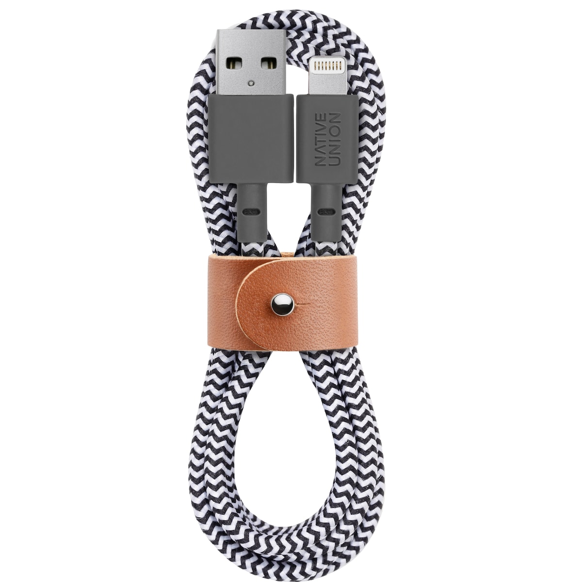 Native Union Belt USB-A til Lightning kabel (sebra)