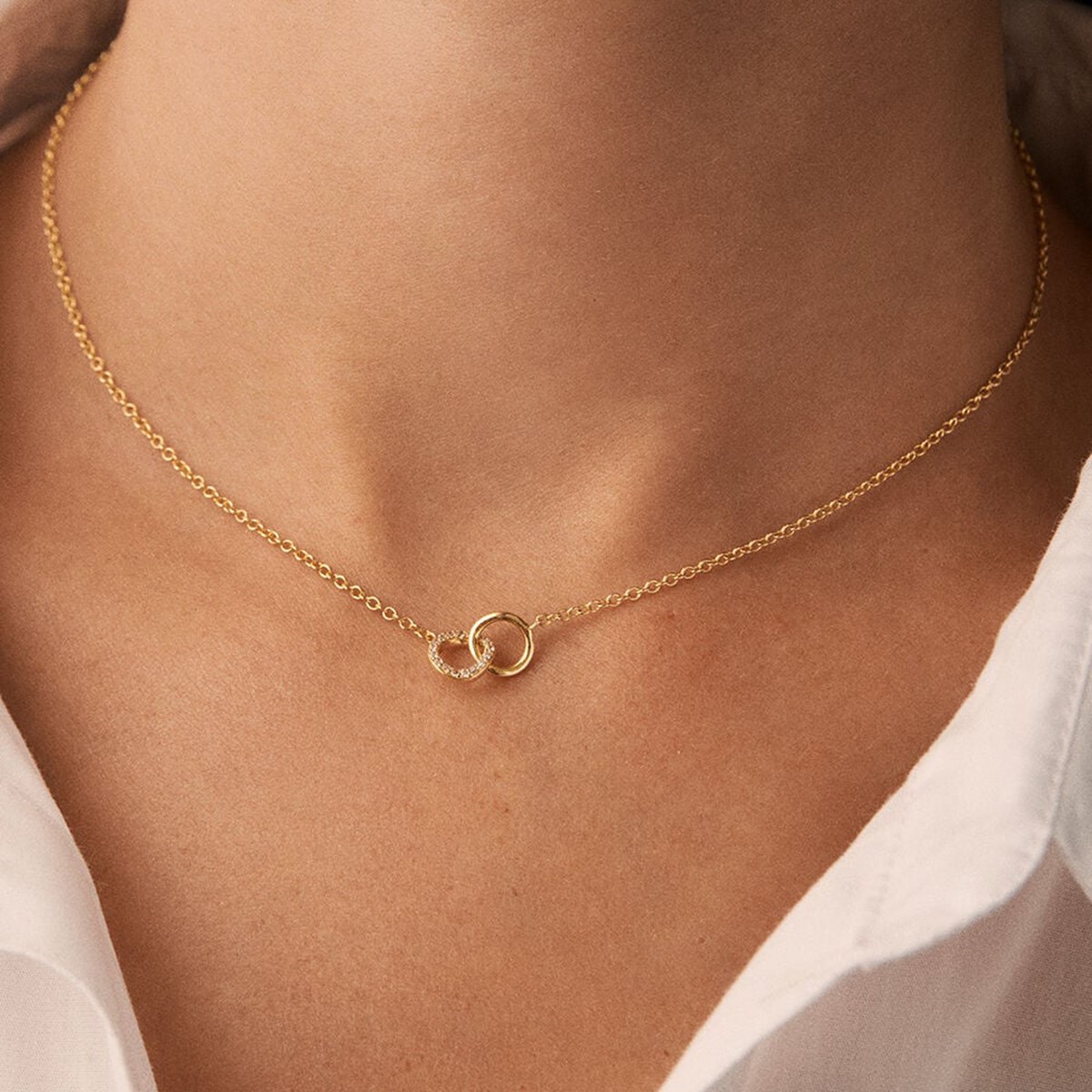 Collier Agatha ras de cou Rondou argent doré oxydes