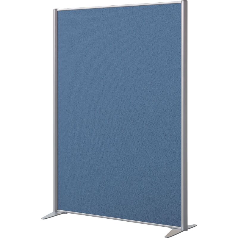 Cloison acoustique pleine B-Zen - Tissu Bondai - Pied fixe couleur aluminium