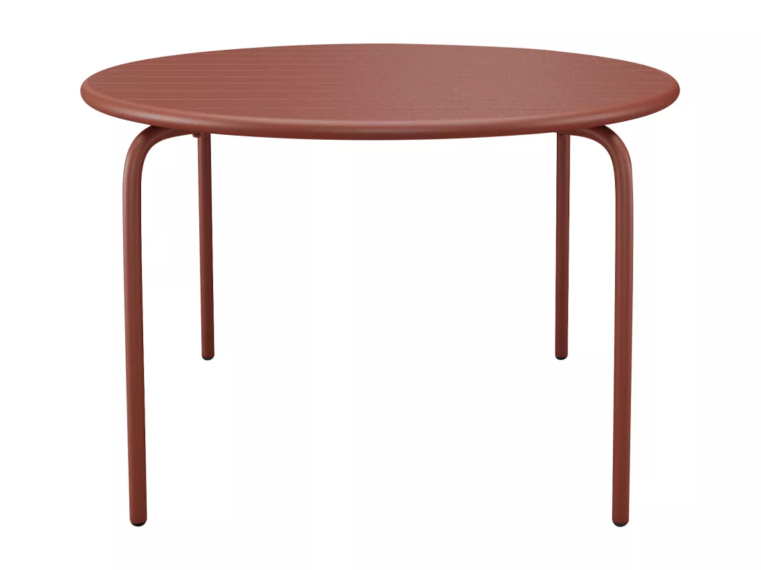 Table de jardin ronde D.130 cm en métal - Terracotta - MIRMANDE de MYLIA