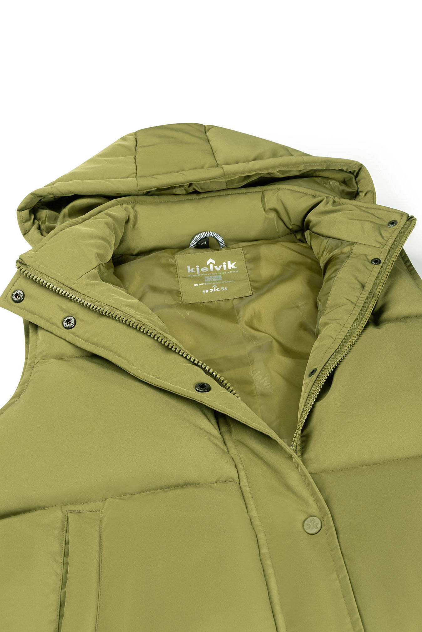 Kjelvik gewatteerde bodywarmer Liva olijfgroen