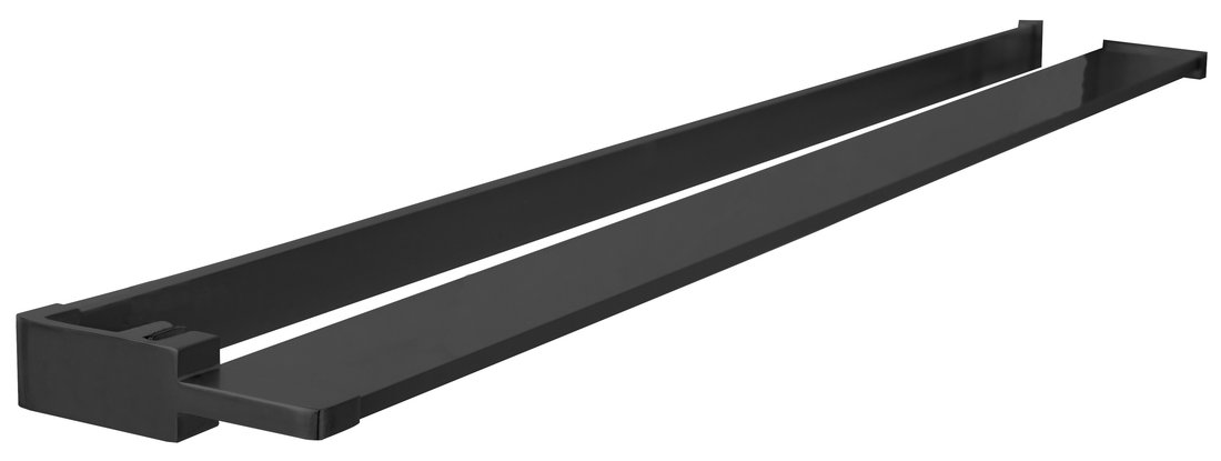 Sanigoods Obby inkortbaar handdoekrek / planchet voor douchewand mat zwart 140cm