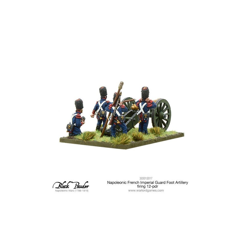 Napoleonic French Imperial Guard Foot Artillery firing 12-pdr
