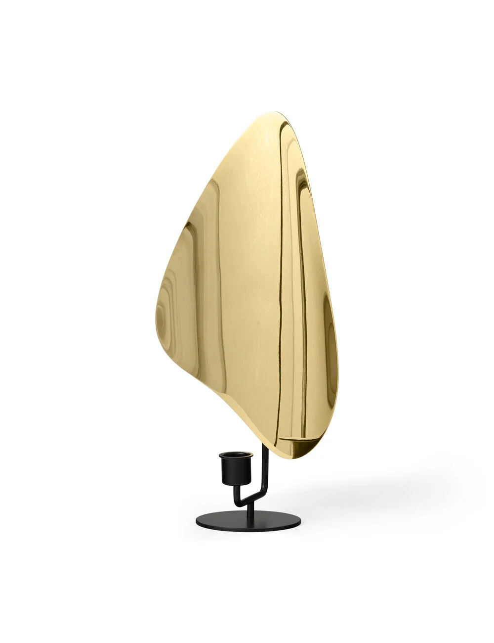 Audo Copenhagen  Flambeau lysestage, Black/Polished Brass - H34 cm.