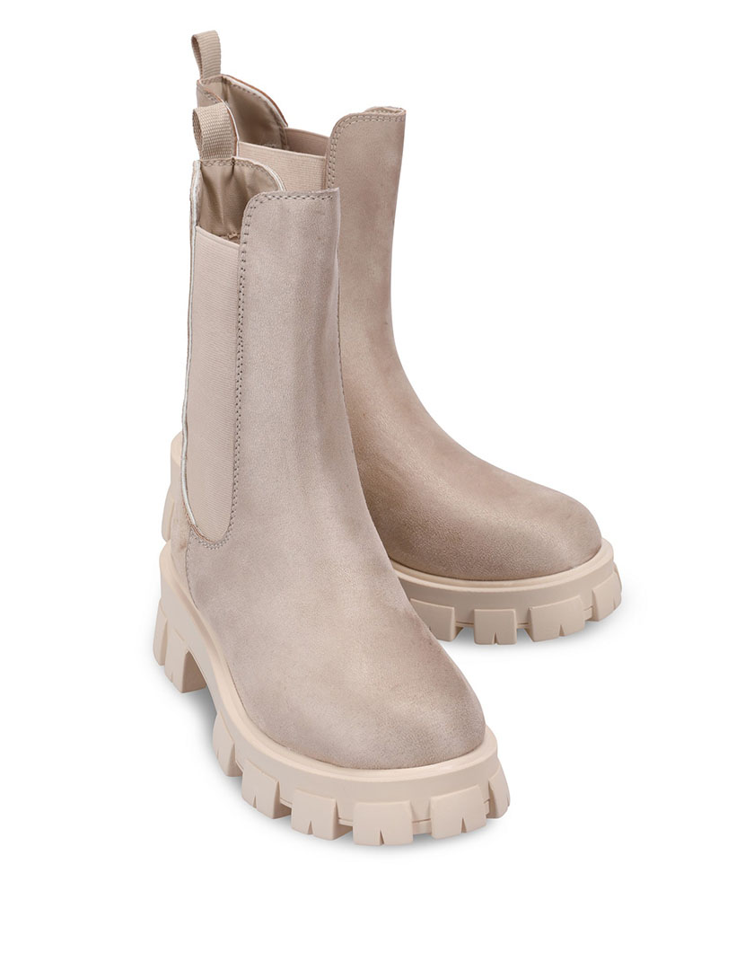 Beige Platform Boots