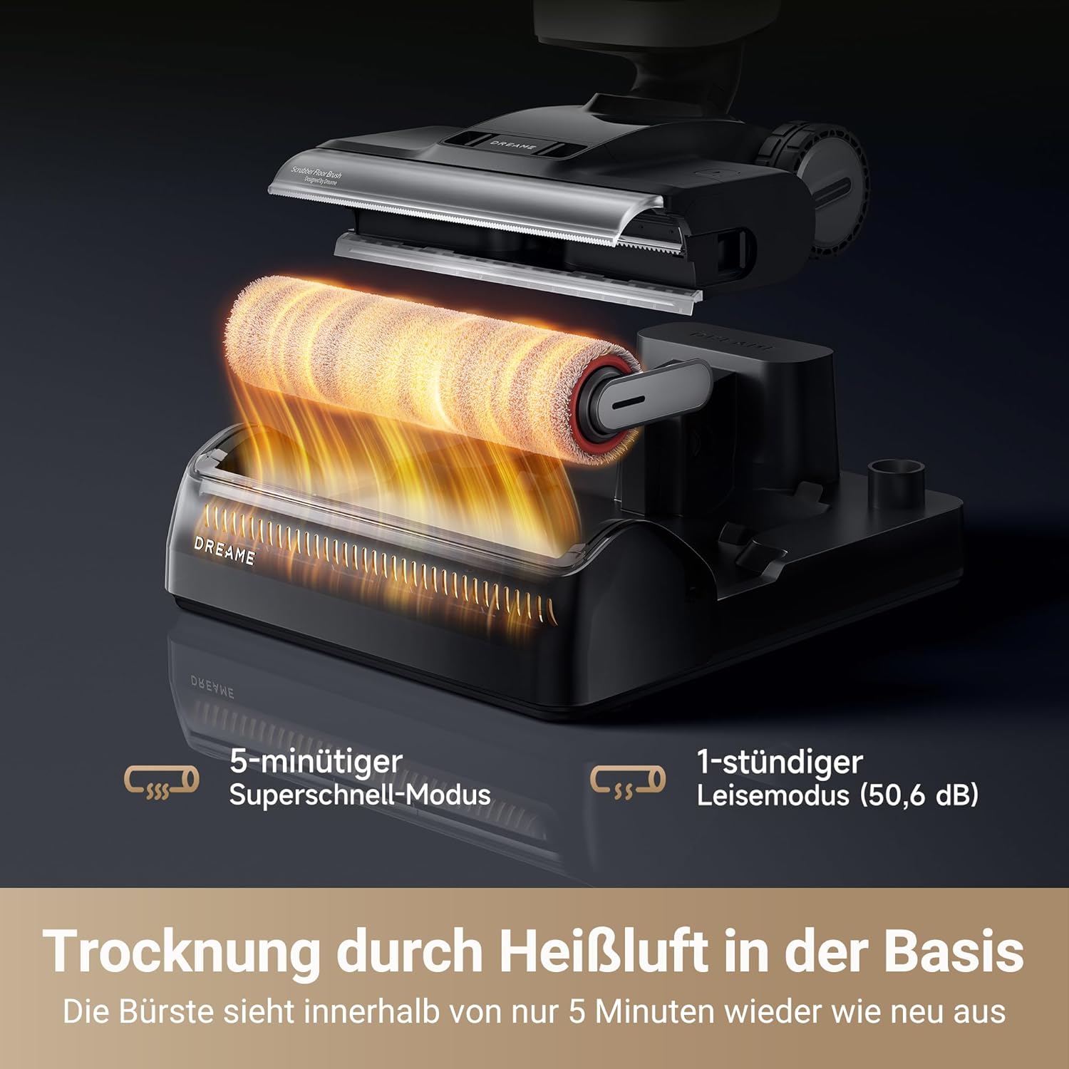 dreame H14 Pro Nass- und Trockensauger, 180° Lie-Flat, 60 °C Bürstenpflege, 5-min Trocknung, automatische Lösungsmittelverteilung, App-Steuerung, Doppelrotationsbürste, 18.000Pa Saugkraft, Doppelkante
