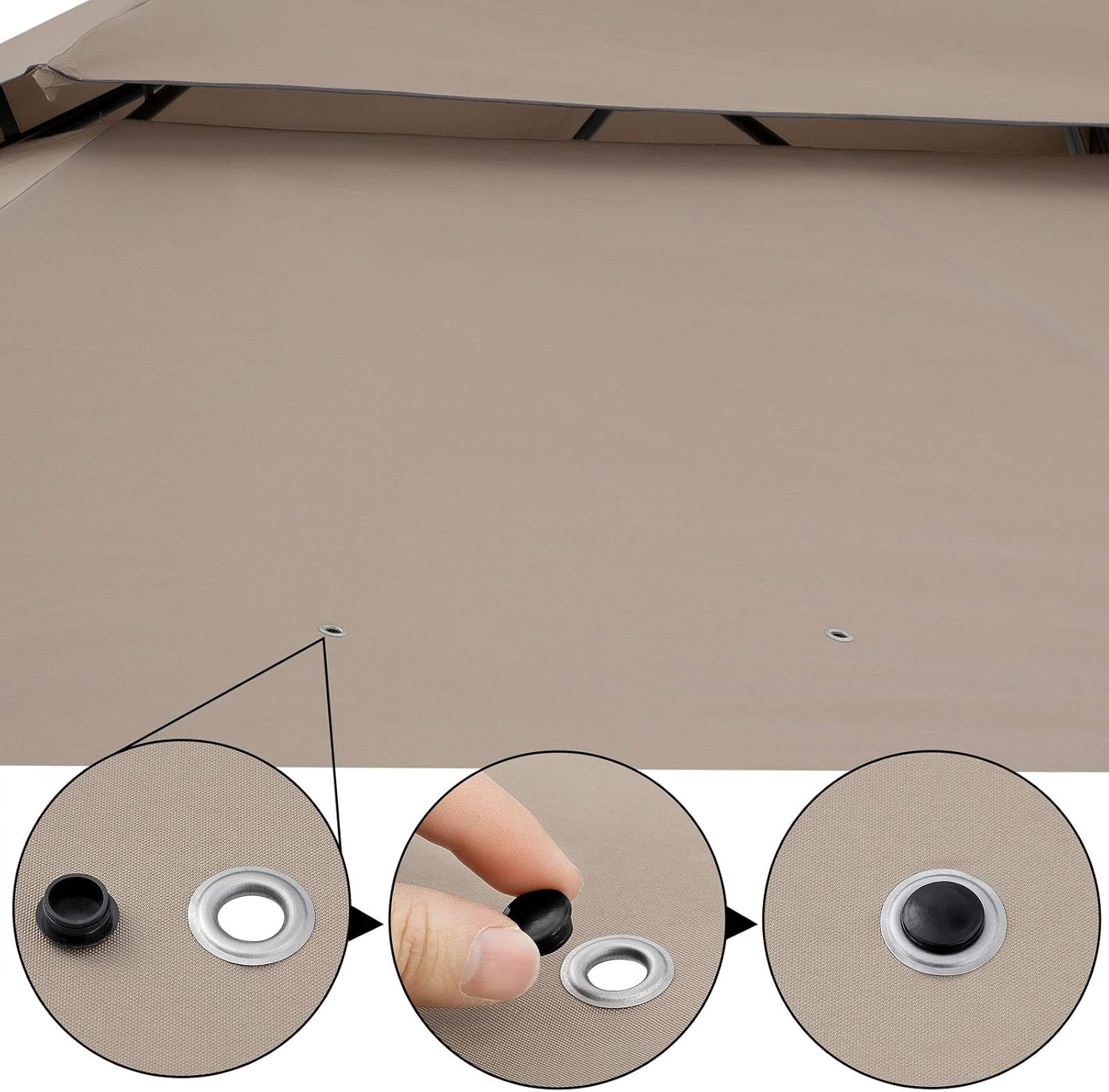 CASARIA® Pavillon Topas 3x4m Metall Wasserabweisend UV-Schutz 50+ mit Seitenteile Stabil Gartenpavillon Luxus Modern Taupe