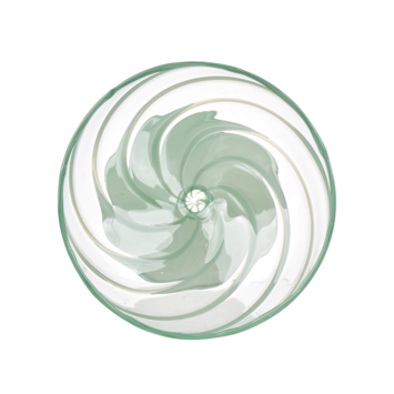 Champagne glas met groene swirls