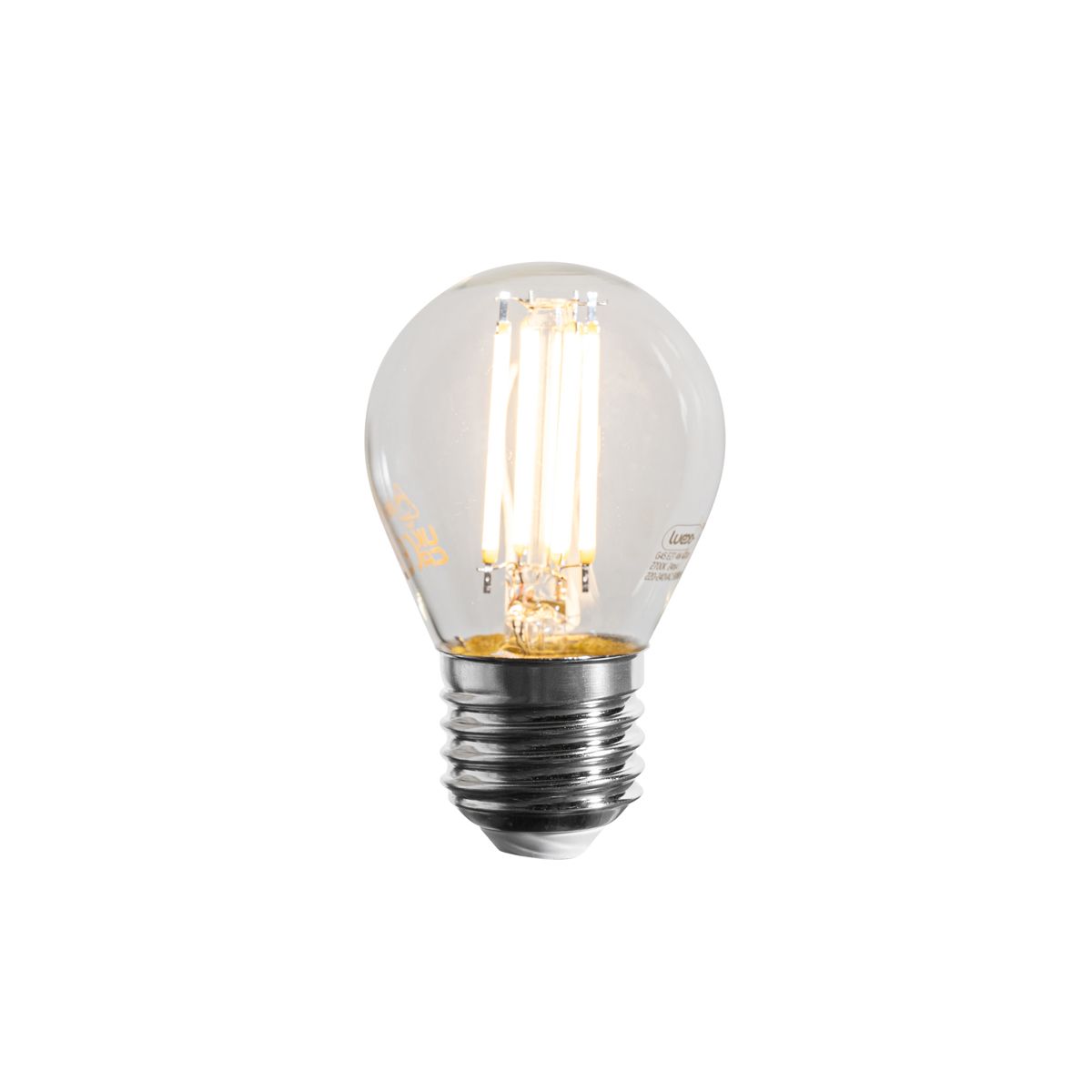 E27 dimbare LED lamp filament G45 helder 4W 470 lm 2700K