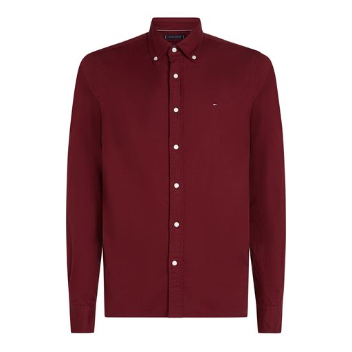 Tommy Hilfiger Flex Brushed Solid Skjorte, Deep Rouge, L