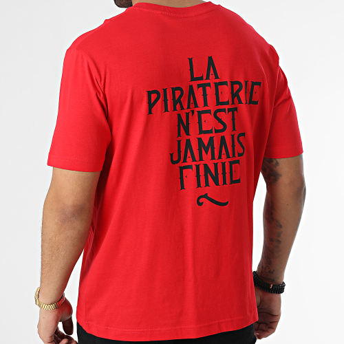 Tee Shirt Oversize Large LPNJF Rouge Noir