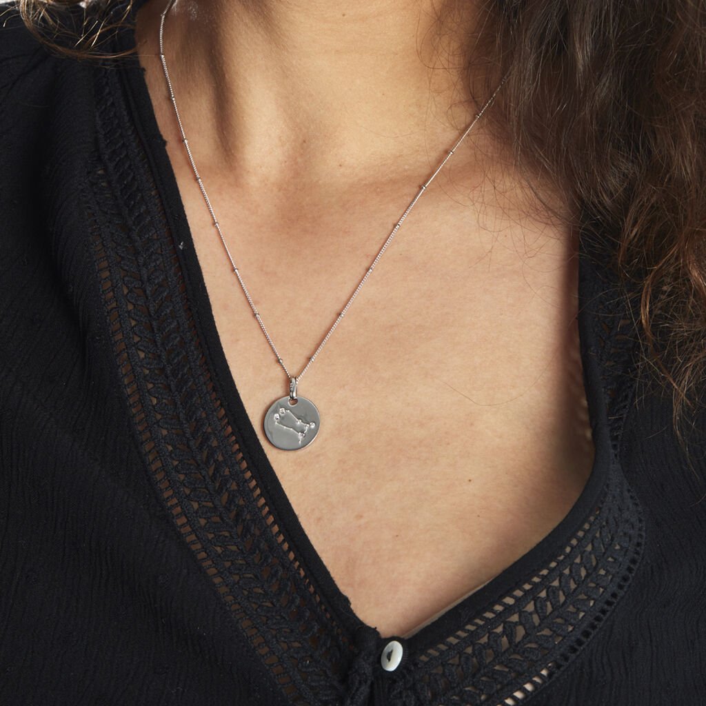Collier Astr Argent Oxydes De Zirconium