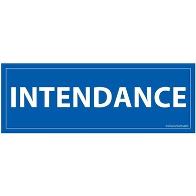 Panneau INTENDANCE - fond bleu 210 x 75 mm