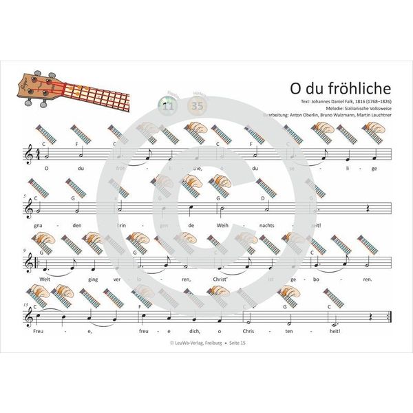 LeuWa-Verlag 24 Weihnachtslieder Ukulele