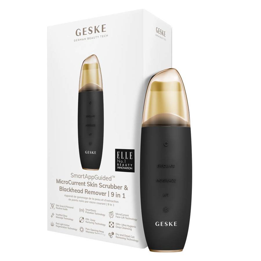 GESKE MicroCurrent Skin Scrubber & Blackhead Remover 9 in 1 Gray