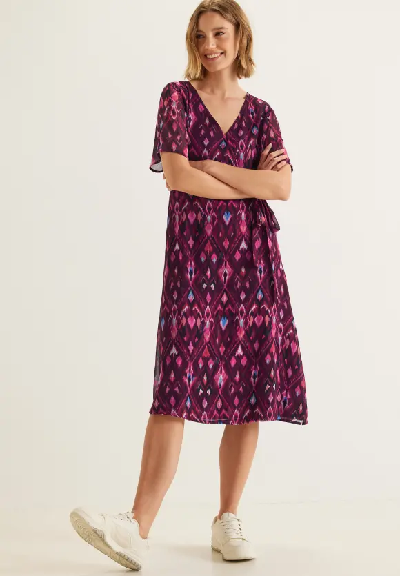 Chiffonkleid in Wickeloptik - tamed berry