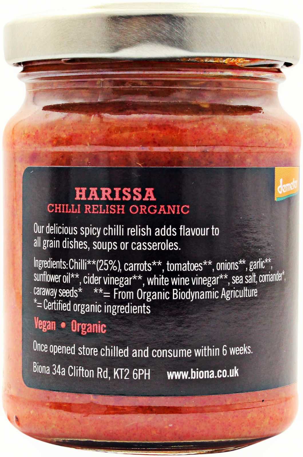 Biona Organic Harissa Salsa do Chile 125g