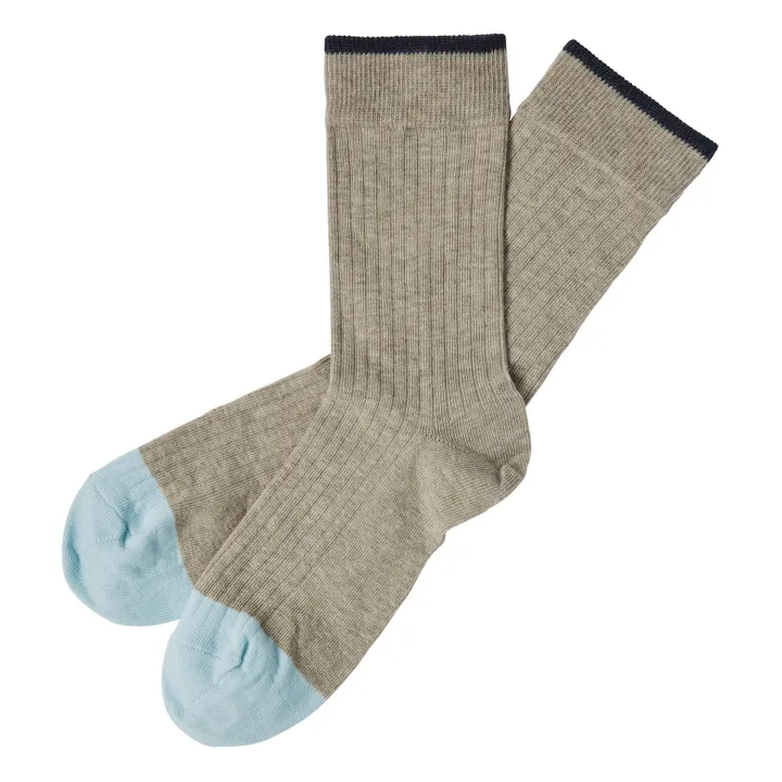FUB Lot 2 Paires Chaussettes Laine - Collection Femme | Beige chiné