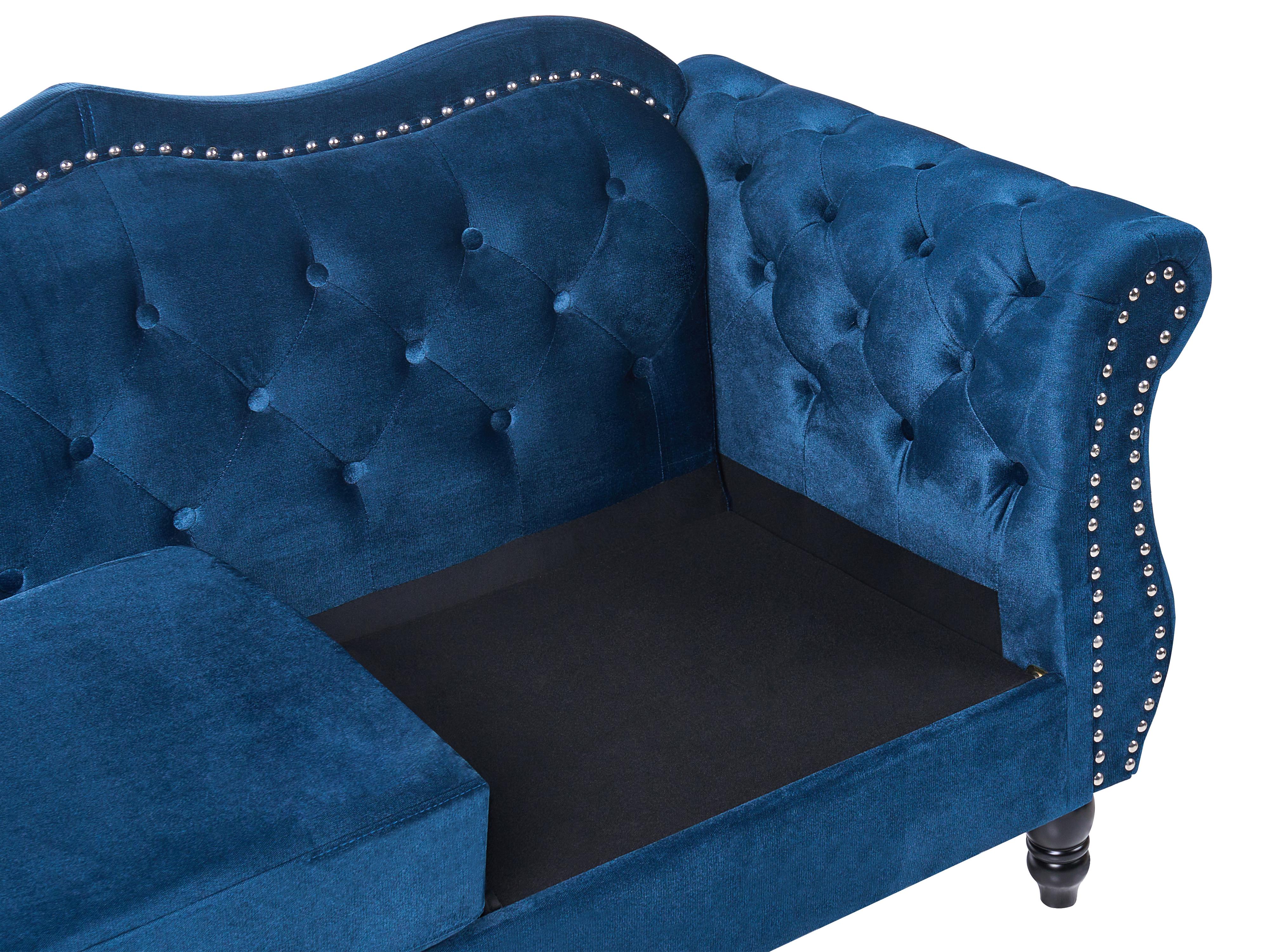 Bank 3-zits SKIEN Fluweel Marineblauw