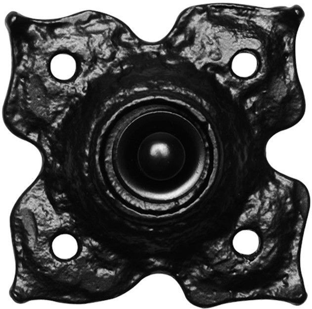 Beldrukker klaver 62mm smeedijzer zwart
