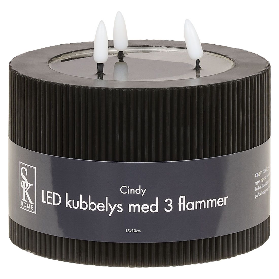 Ledlys med 3 flammer Cindy