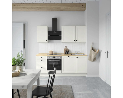 NOBILIA keukenblok met apparatuur Urban 210 cm wit mat voorgemonteerde variant links 4004539011953